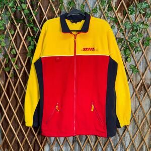 Vintage Y2K DHL delivery embroider 1/4 zip fleece sweatshirt